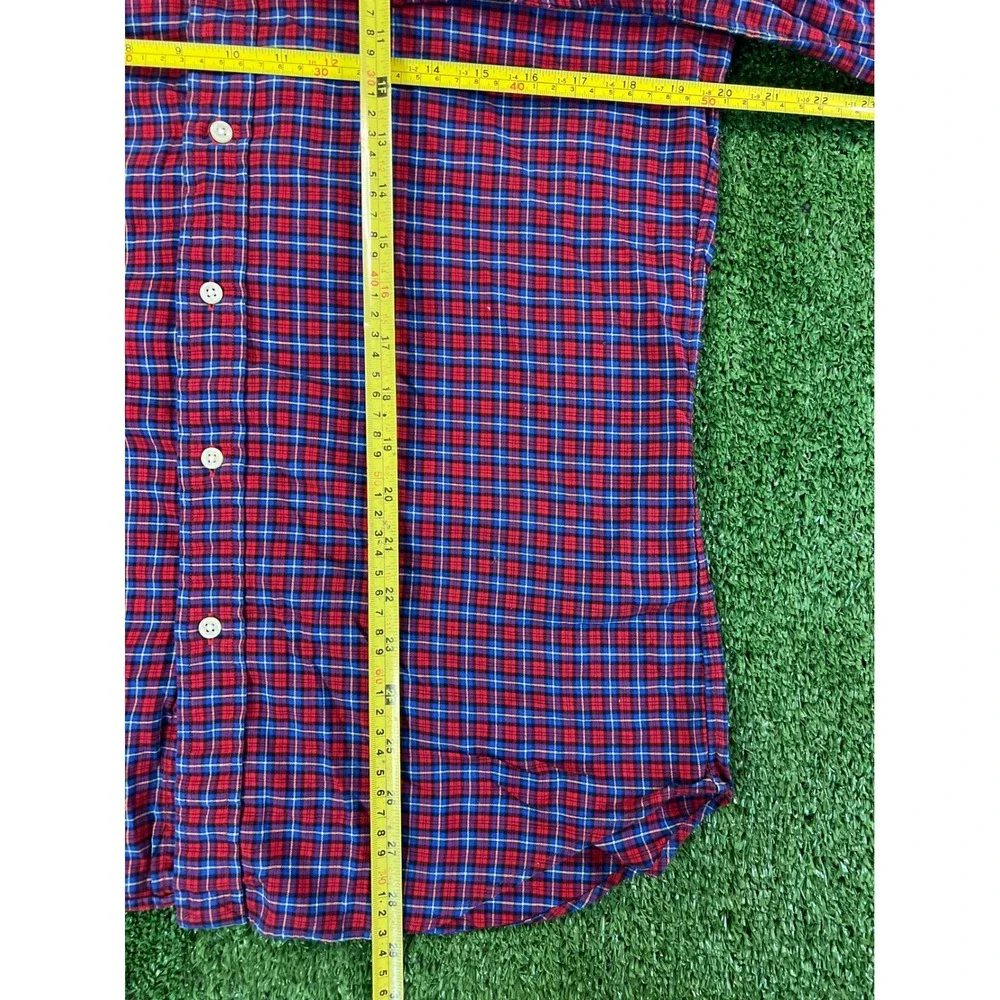 Polo Ralph‎ Lauren Mens Small Plaid Button Down Shirt Red Blue White Long Sleeve